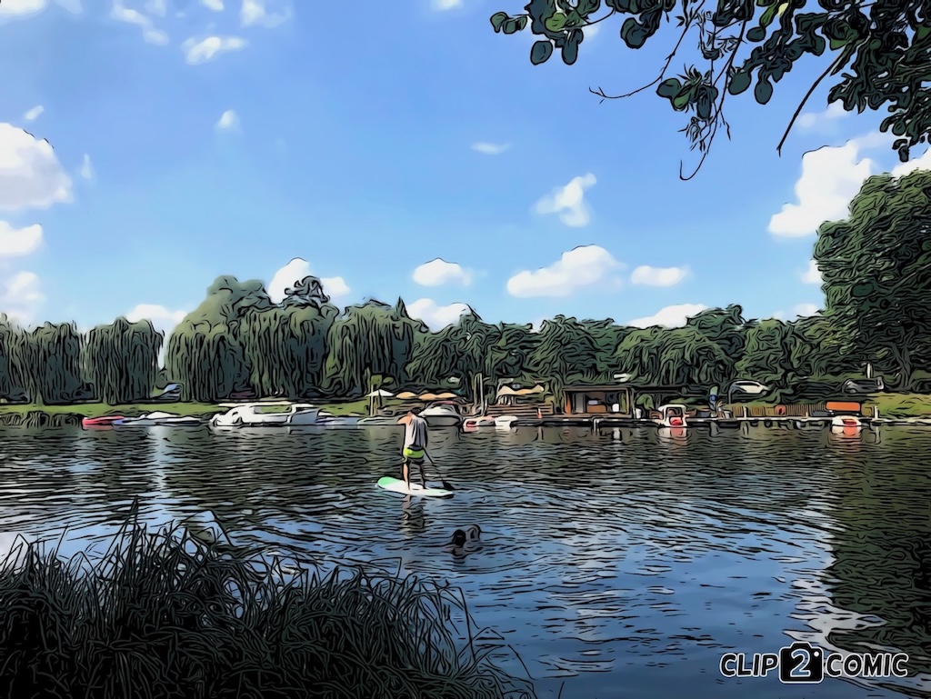 Paddleboard na řece Cher